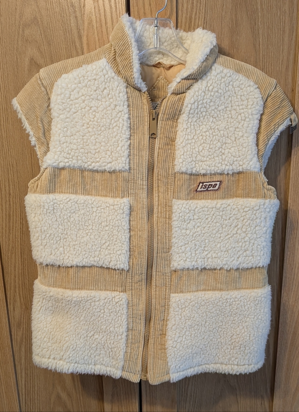 ISPO Beige Corduroy & Cream Sherpa Vest